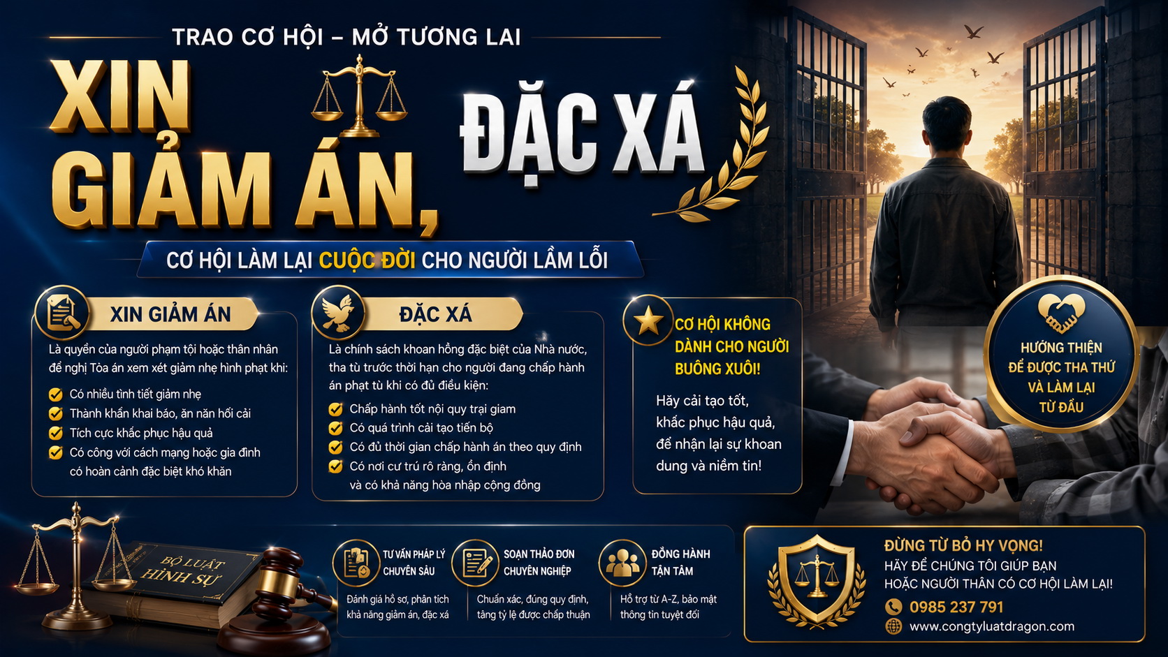 Điều kiện để được xét Giảm án và Đặc xá